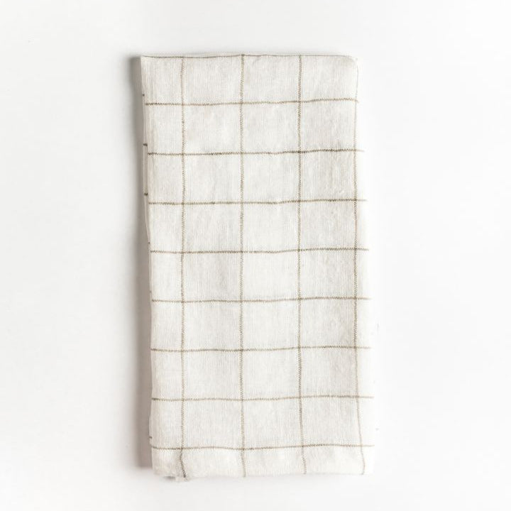 Stone Washed Linen Windowpane Napkins-5