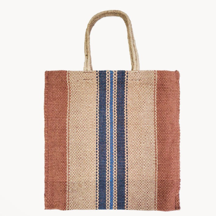 Dora Jute Tote Bag - Multi Light Brown-0