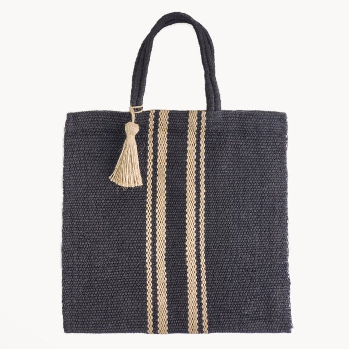 Naya Jute Tote Bag - Black-0