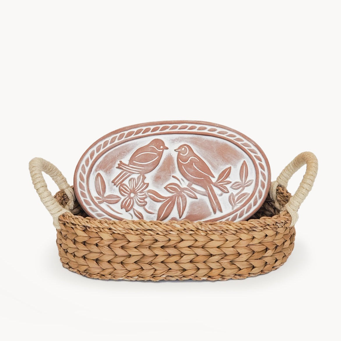 Bread Warmer & Basket - Lovebirds Oval-0