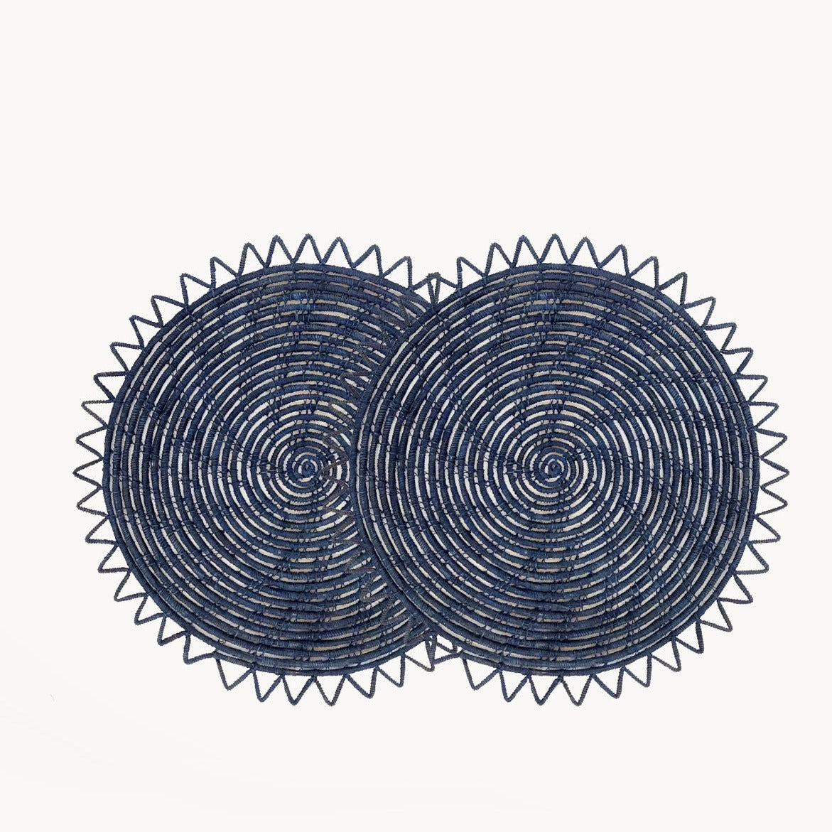 Surya Woven Palm Fiber Placemat - Indigo Blue (Set of 2)-0