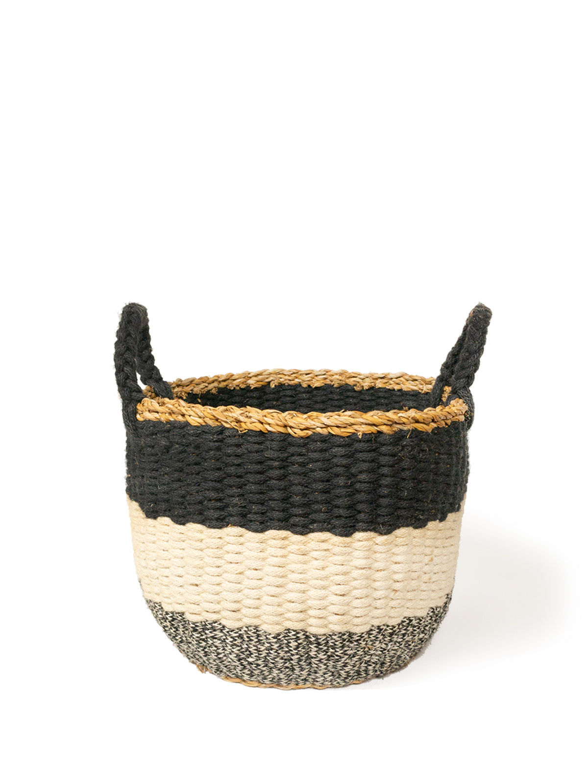 Ula Stripe Basket - Black-1