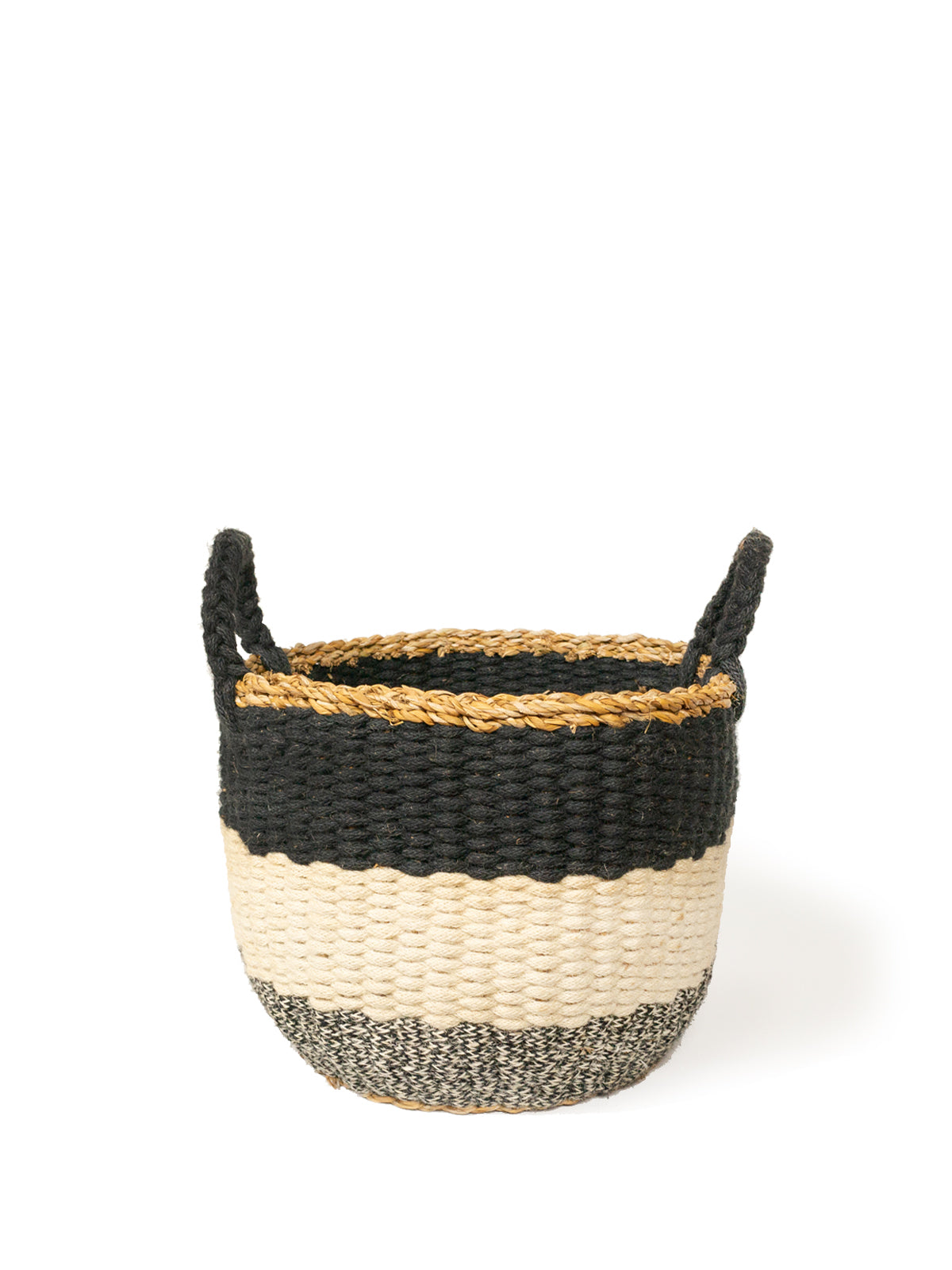 Ula Stripe Basket - Black-2