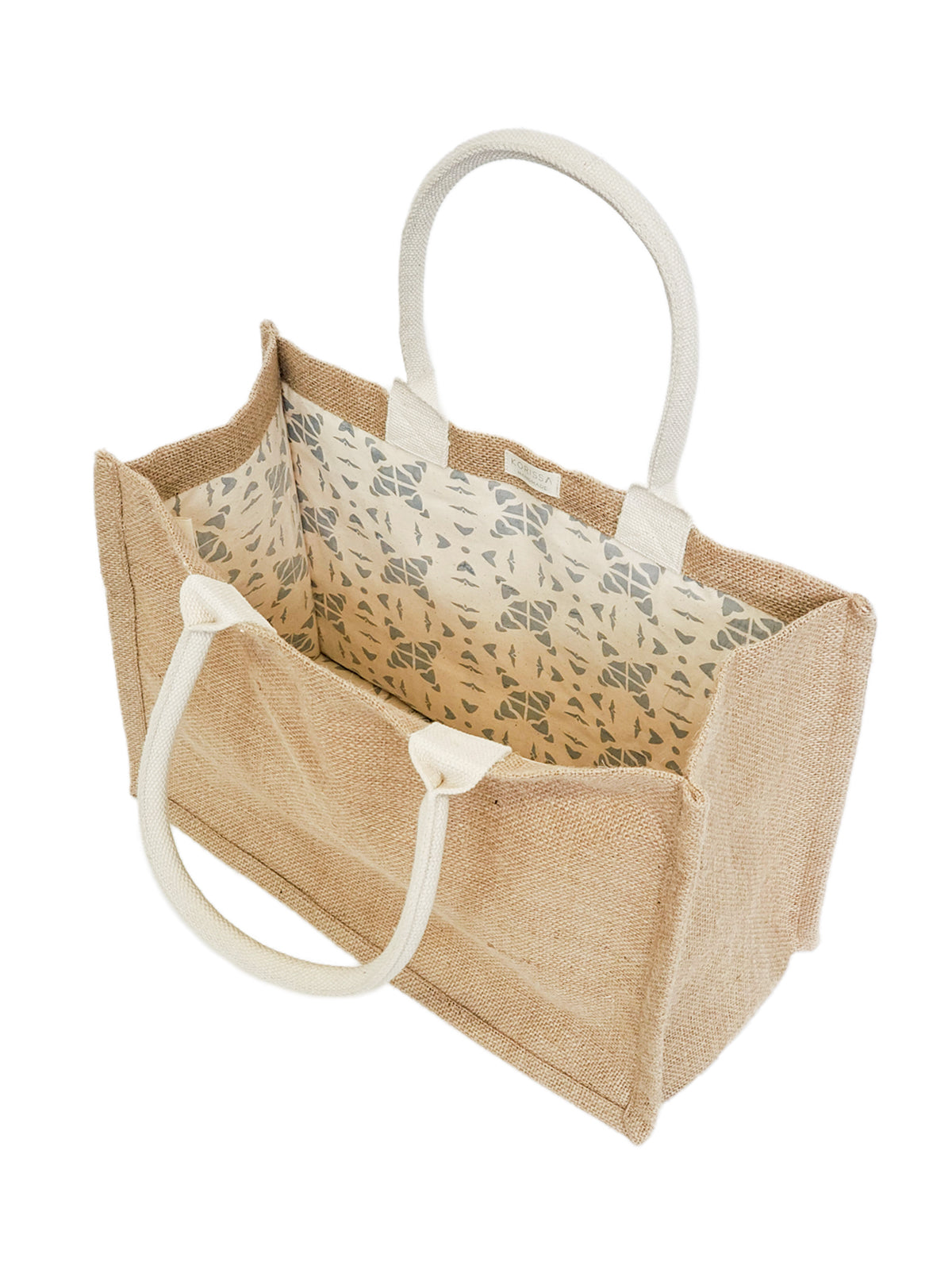 Jute Canvas Shopping Bag With Pompom-3