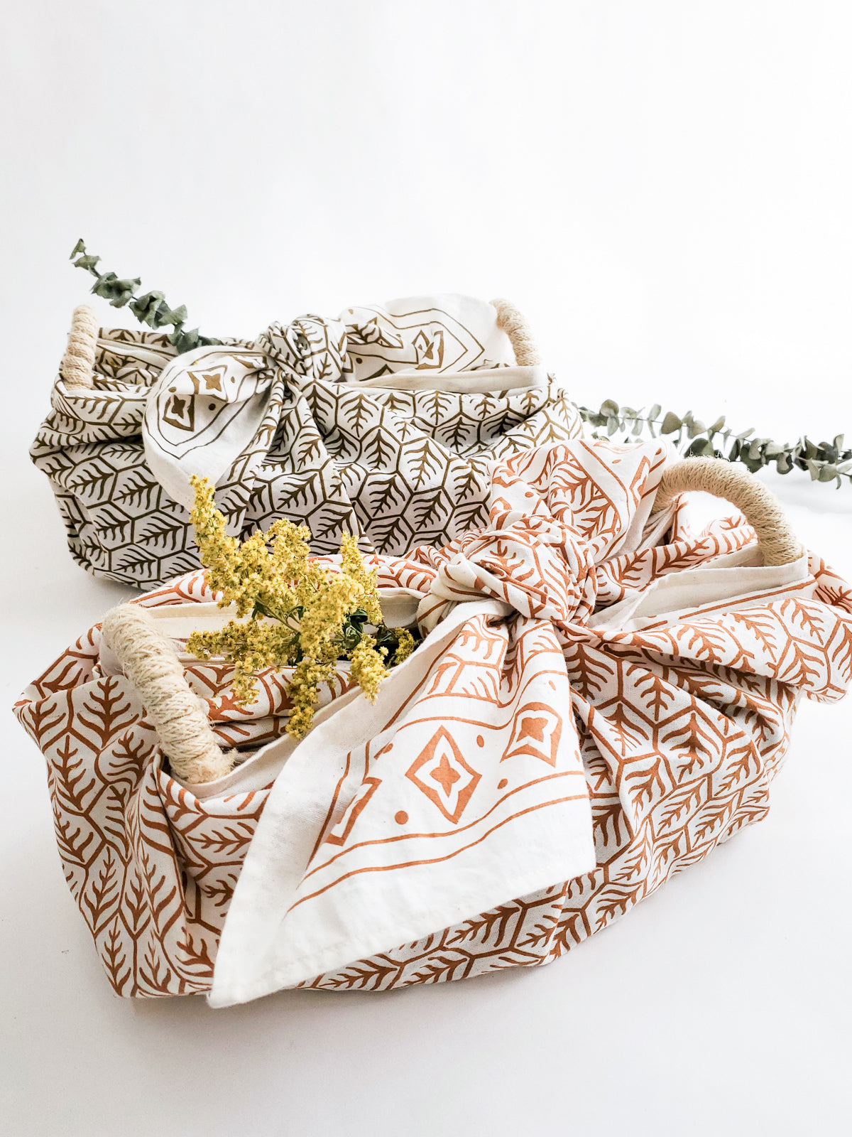 Bread Warmer & Basket Gift Set with Tea Towel - Flower-9