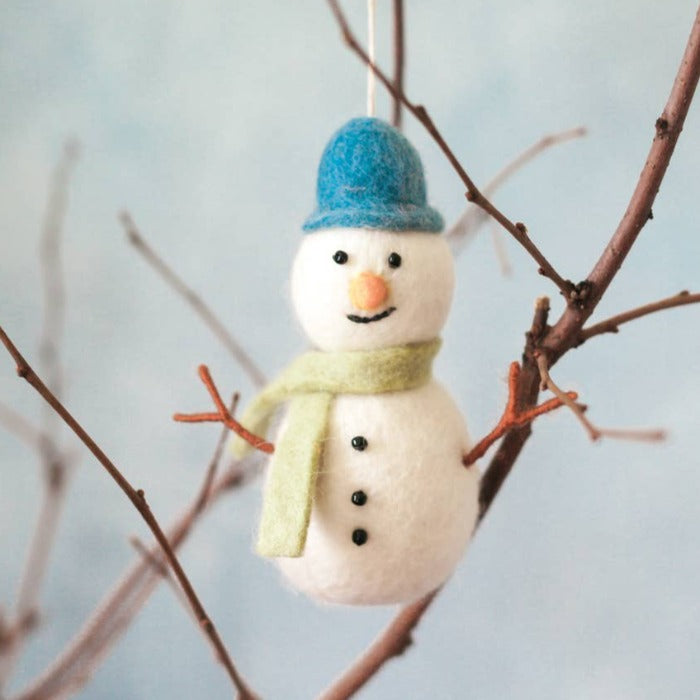 SNOWMAN FELT ORNAMENT | Handcrafted in Nepal