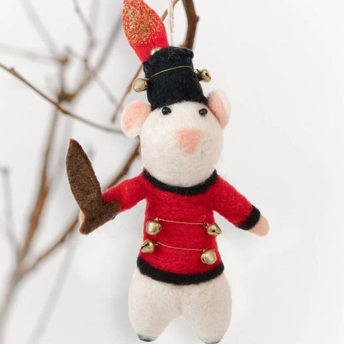 Soldier Mouse Felt Ornament