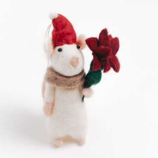 Flower Mouse Felt Ornament