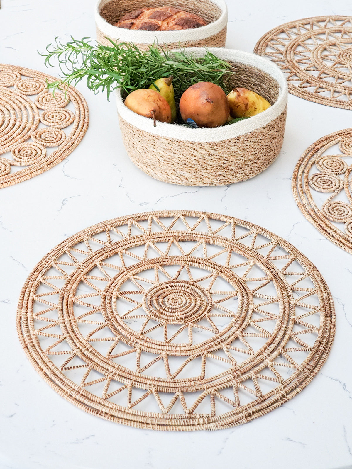 Roda Woven Palm Fiber Placemat - Natural (Set of 2)-2