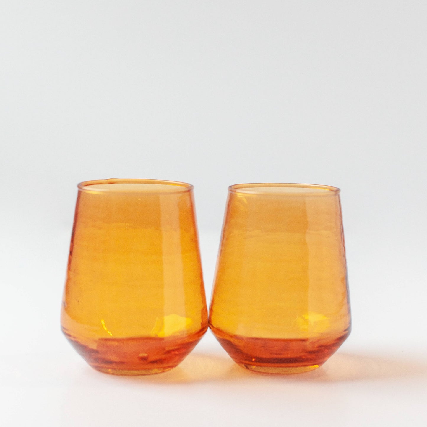 Handblown Hammered Glass Water Tumbler - Set | 2 (Available in 3 Colors)